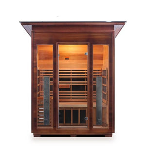 Diamond 3 person outdoor slope sauna front view