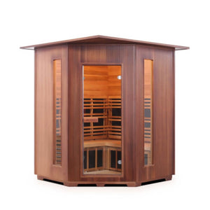 Diamond 4 person corner indoor sauna front view