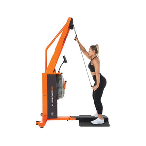 Fluid power ERG side view with a woman exercising.