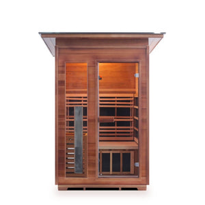 Diamond 2 person outdoor slope sauna front view