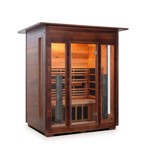 Diamond 3 person indoor sauna front/side view