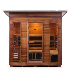Diamond 5 person outdoor slope sauna front view