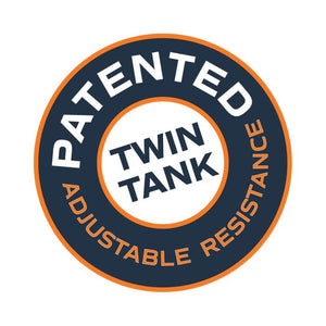 Patented stamp twin tank logo
