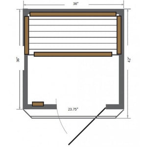 Dimension of SunRay Barret Sauna