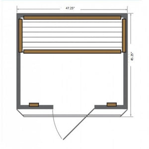 Sierra sauna's dimensions and heater positions