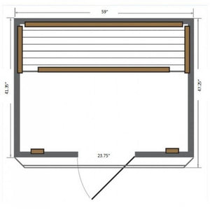 Savannah sauna's dimensions and heater positions