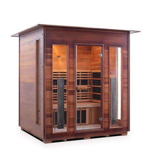 Rustic 4 person indoor sauna front/side view