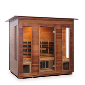 Rustic 5 person indoor sauna front/side view