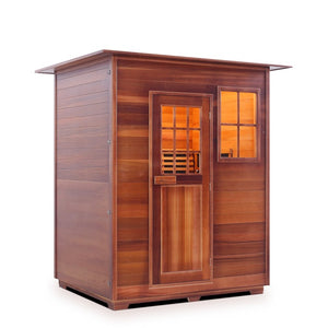Sapphire 3 person indoor sauna front/side view