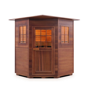 Sapphire 4 person corner indoor sauna front view