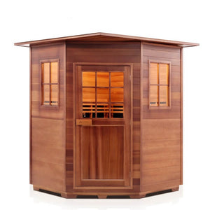 Sierra 4 person corner indoor sauna front view