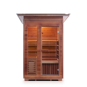 Sunrise 2 person outdoor slope sauna front view