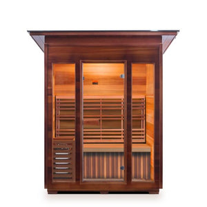 Sunrise 3 person outdoor slope sauna front view