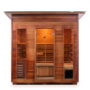 Sunrise 5 person outdoor slope sauna front view