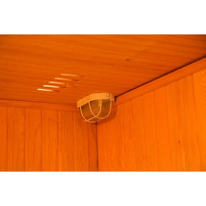 Air ventilation and light at the top of the sauna
